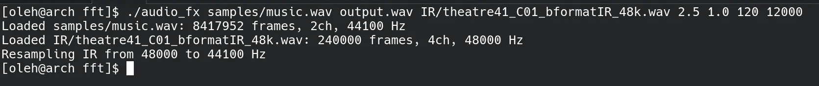 CUDA Auduio Effects Screenshot